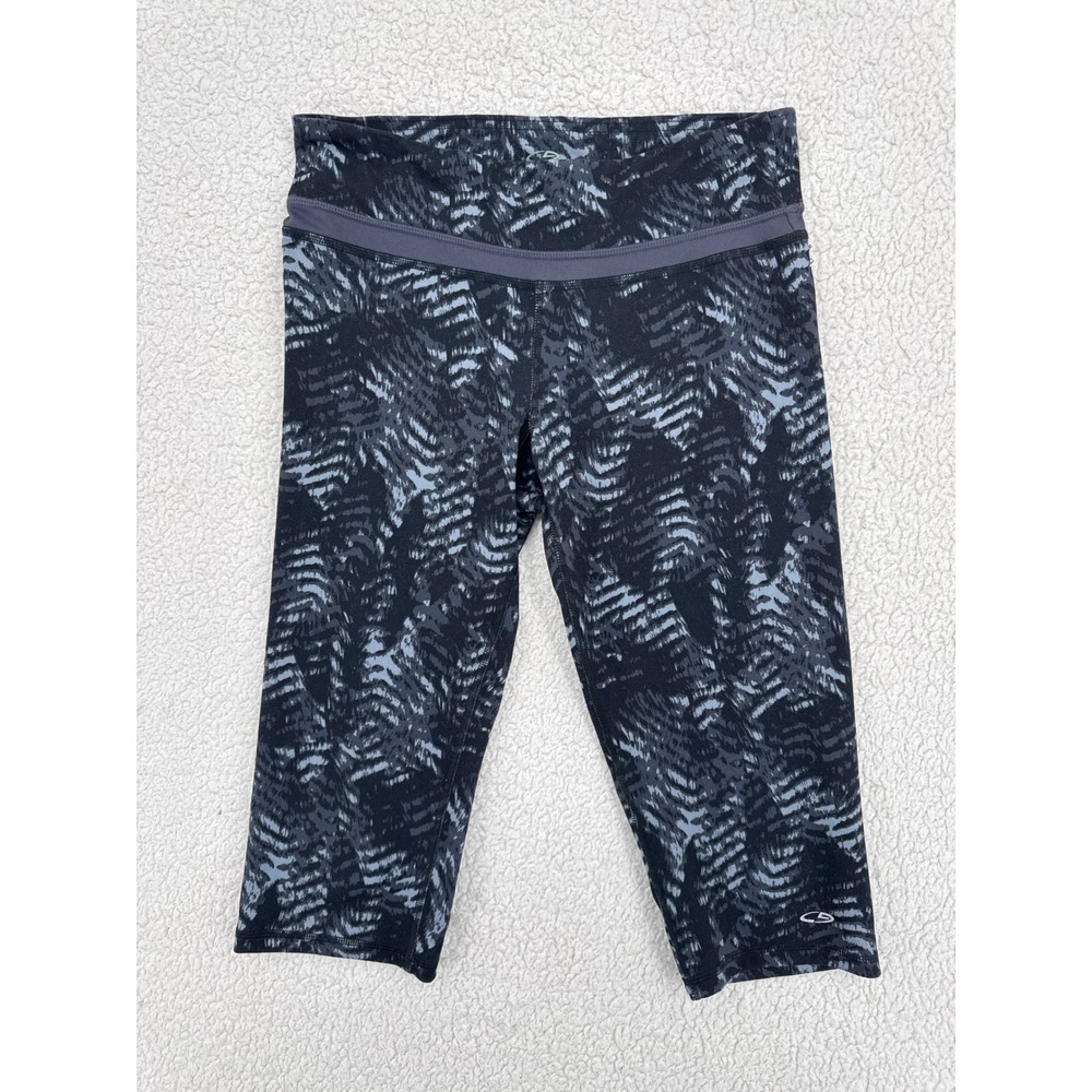 Champion Duo Dry Women Size Medium M Capri Activewear Leggings Black Patterned